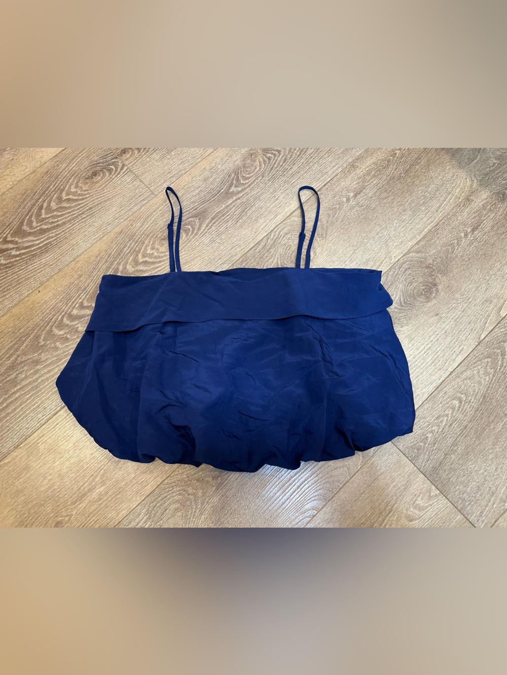 CLEARANCE Navy Blue Spaghetti Strap Bubble Hem Tank Top XXL